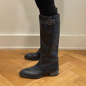 TOD's Blue Leather Riding Boots NEVER WORN